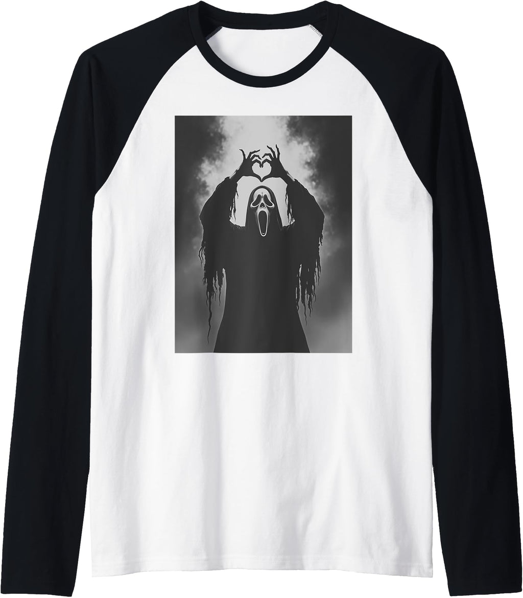 Exclusive Ghost Heart Hands Scary Face Hoodie - Novelty Apparel for Adults - T-Shirt, Sweatshirt, Hoodie