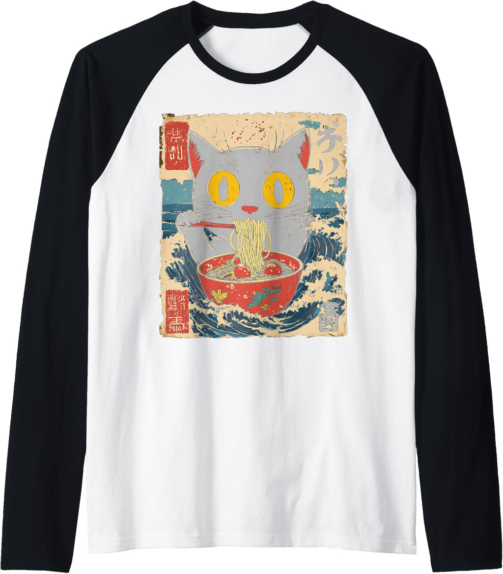 Japanese Black Cat Eating Ramen Sweatshirt - Streetwear Style Men Women - T-Shirt, Sweatshirt, Hoodie