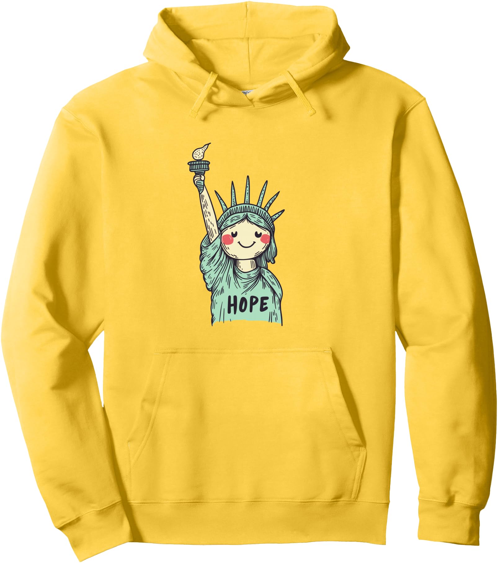 Smiling Statue Liberty Hope Exclusive Sweatshirt - Novelty Apparel Unisex - T-Shirt, Sweatshirt, Hoodie