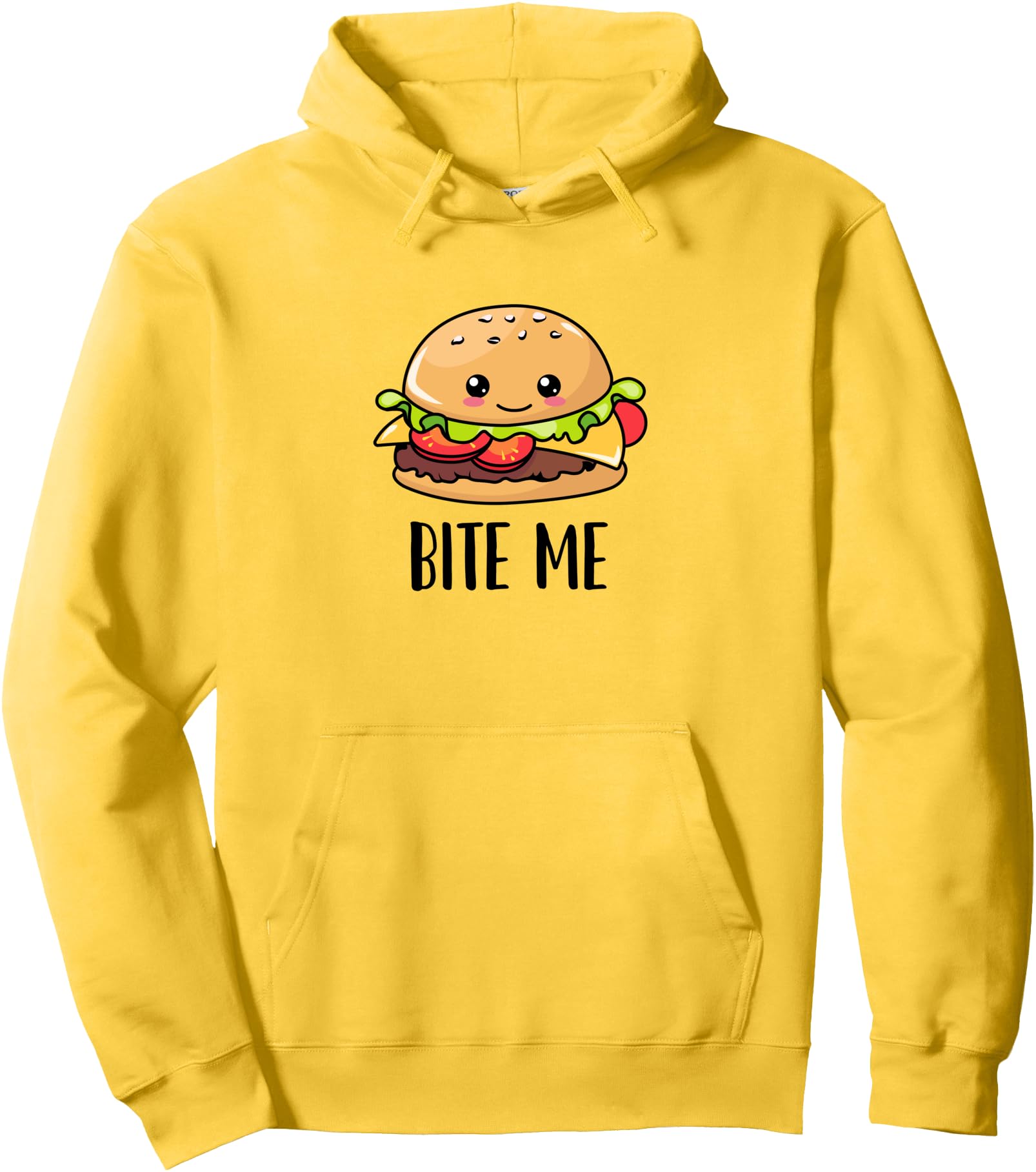 Hamburger Cheeseburger Bite Me Kawaii T-Shirt - Custom Art Print Men Women - T-Shirt, Sweatshirt, Hoodie