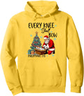 Every Knee Shall Bow Kneeling Santa Hoodie - Trendy Graphic Men Women - T-Shirt, Sweatshirt, Hoodie
