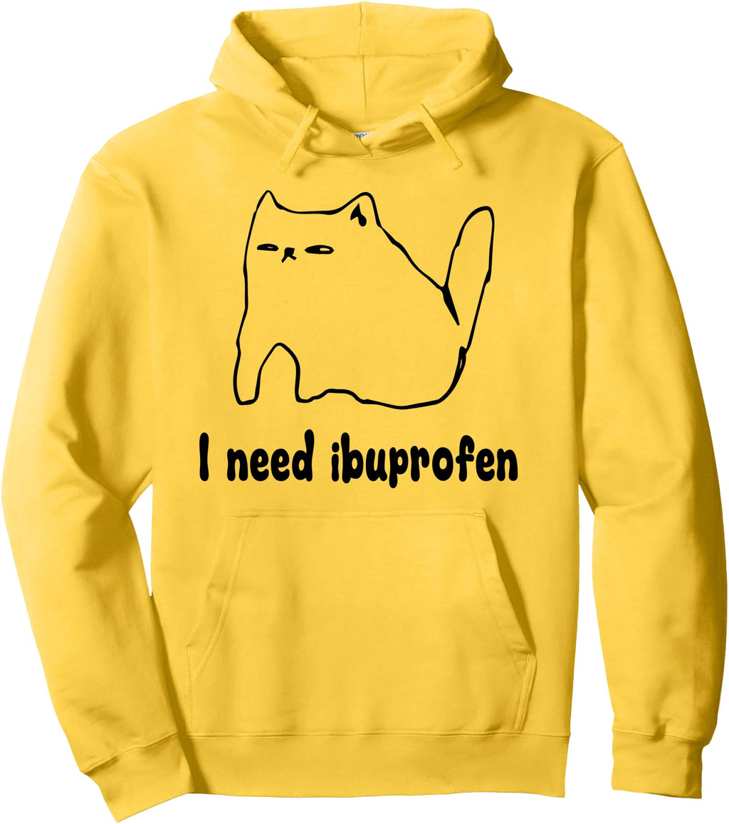 Handcrafted I Need Ibuprofen Cat Hoodie - Aesthetic Graphic for Adults - T-Shirt, Sweatshirt, Hoodie