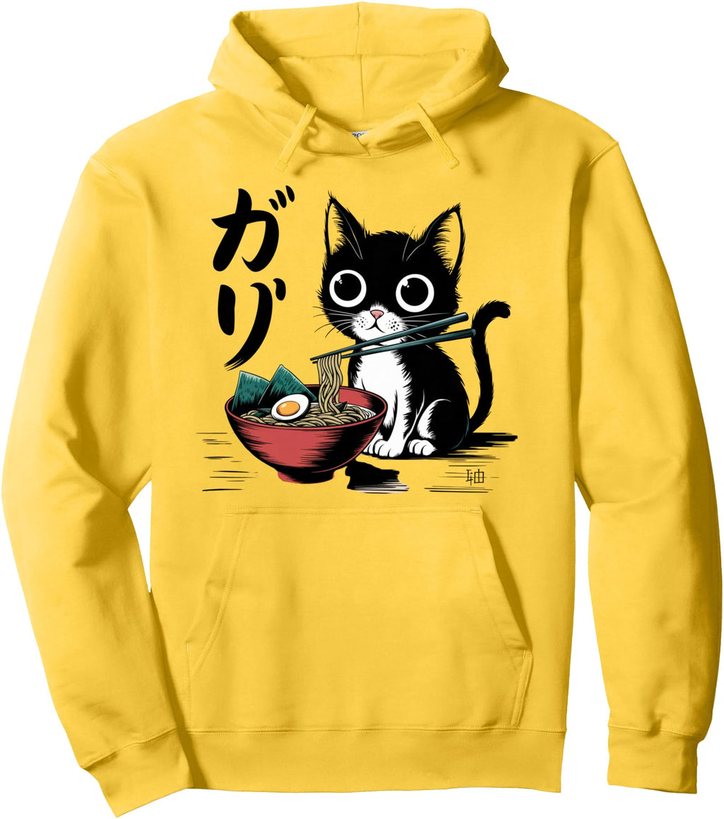 Exclusive Adorable Cat Ramen Noodles T-Shirt - Novelty Apparel for Adults - T-Shirt, Sweatshirt, Hoodie