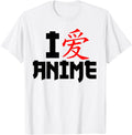 I Love Anime T Black Red Japanese Character T-Shirt - Unique Graphic Unisex - T-Shirt, Sweatshirt, Hoodie