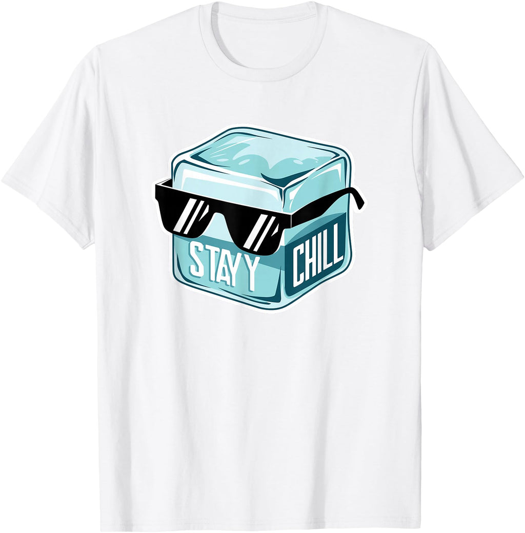 Authentic Stay Chill Ice Cube Hoodie - Minimalist Print for Adults - T-Shirt, Sweatshirt, Hoodie