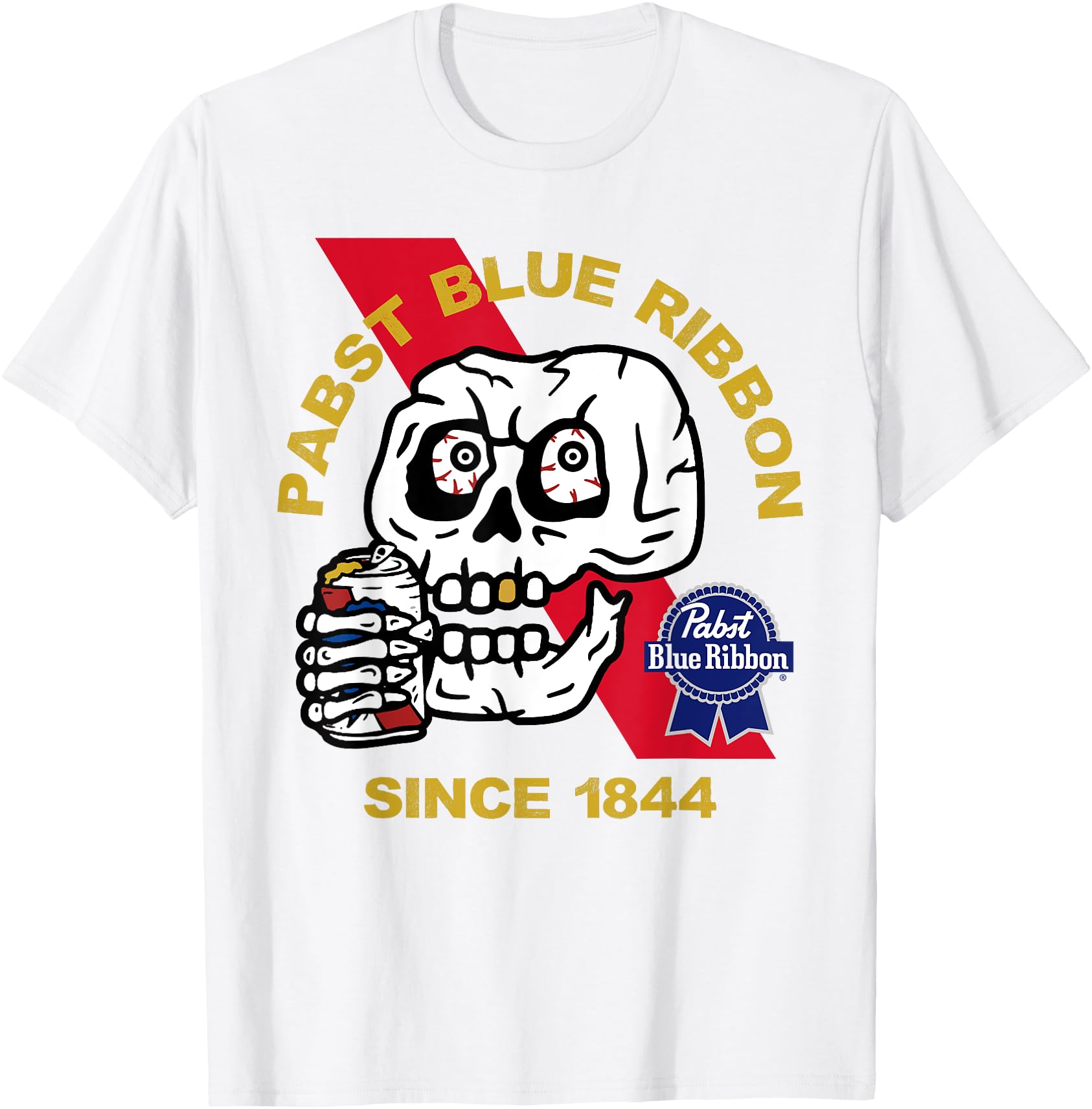 Exclusive Pabst Beer Skull Since T-Shirt - Casual Everyday Wear for Adults - T-Shirt, Sweatshirt, Hoodie
