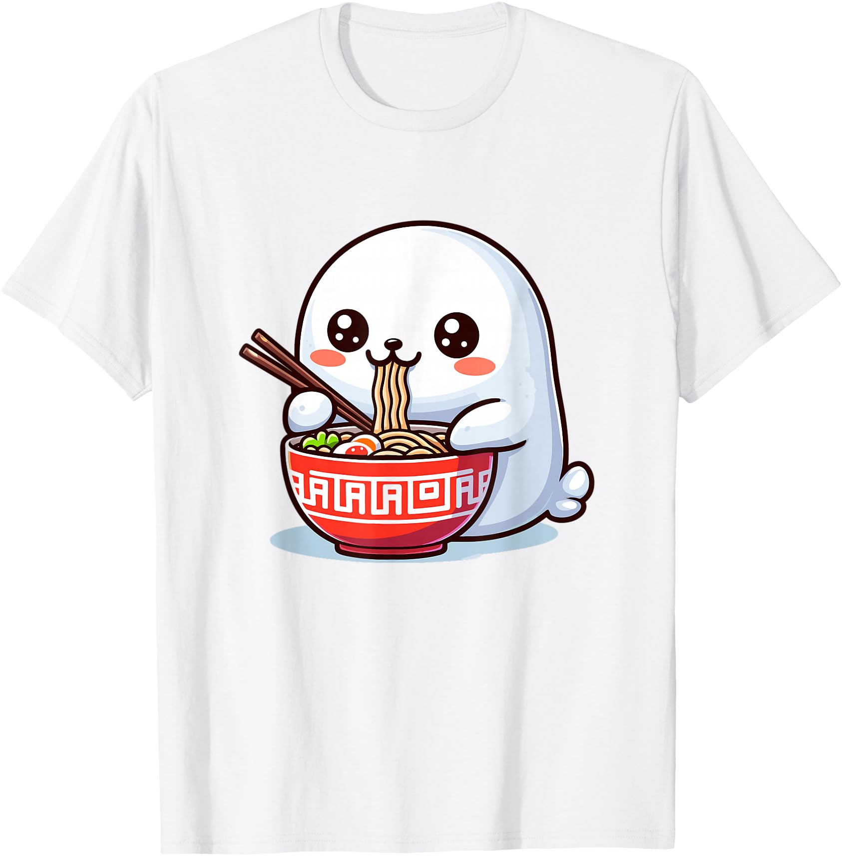 Japanese Kawaii Chibi Seal Eating Sweatshirt - Aesthetic Graphic Unisex - T-Shirt, Sweatshirt, Hoodie
