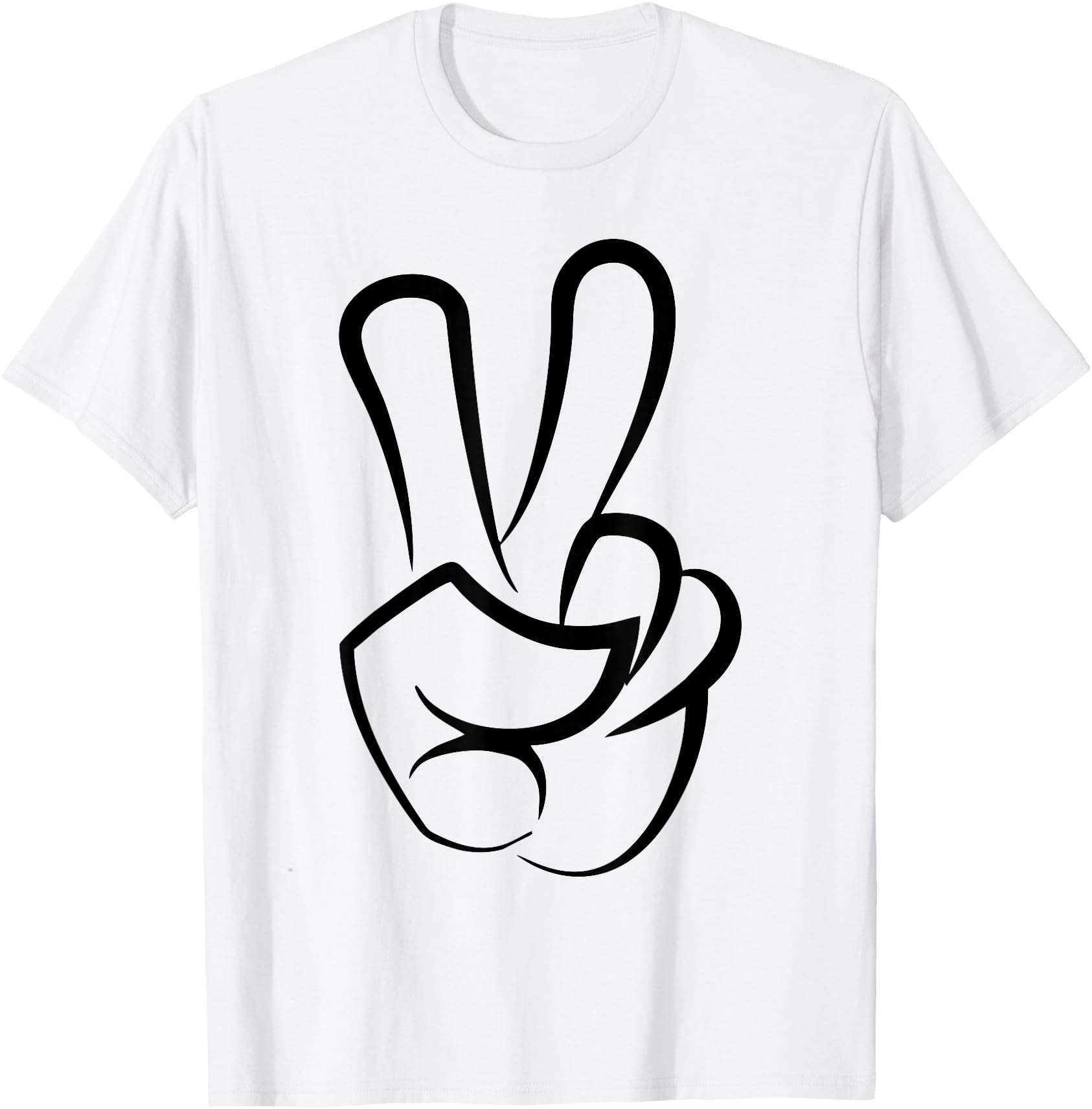 Handcrafted Two Finger Peace Sign Sweatshirt - Unique Graphic Unisex - T-Shirt, Sweatshirt, Hoodie