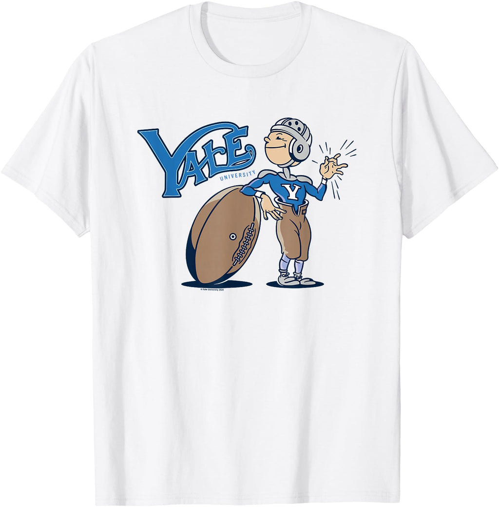 Yale University Cartoon Football Player Rare Hoodie - Trendy Graphic Unisex - T-Shirt, Sweatshirt, Hoodie