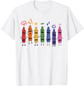 Handcrafted Mood Color Crayons Teacher T-Shirt - Streetwear Style Unisex - T-Shirt, Sweatshirt, Hoodie