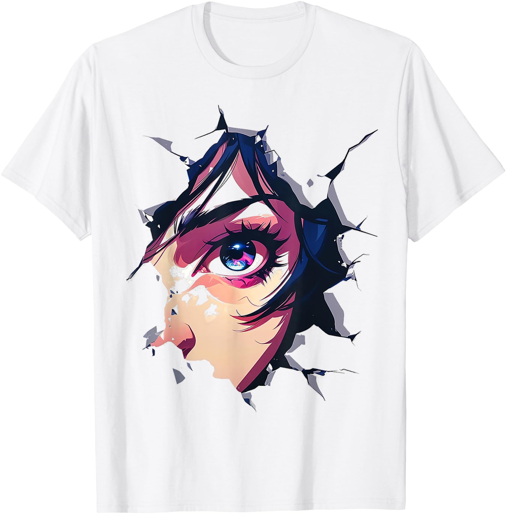 Anime Abstract Art Eyes Human Hoodie - Aesthetic Graphic for Adults - T-Shirt, Sweatshirt, Hoodie