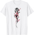 Cherry Blossom Japanese Dragon Asian Hoodie - Minimalist Print for Adults - T-Shirt, Sweatshirt, Hoodie