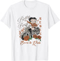 Betty Boop Born To Ride Rebel Biker Hoodie - Trendy Graphic Unisex - T-Shirt, Sweatshirt, Hoodie