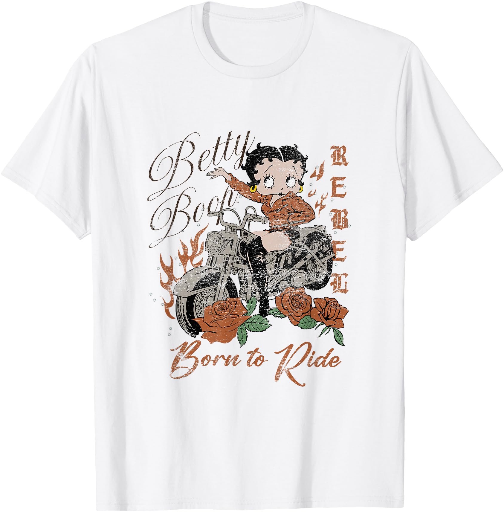 Betty Boop Born To Ride Rebel Biker Hoodie - Trendy Graphic Unisex - T-Shirt, Sweatshirt, Hoodie