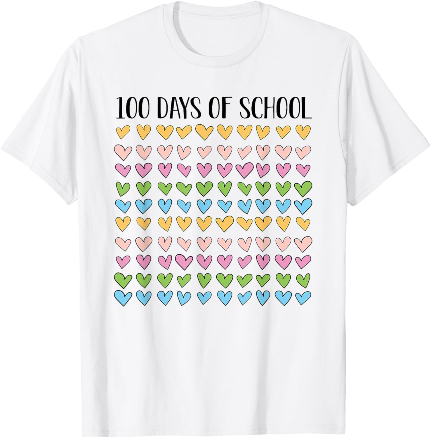 100 Days School Hearts 100Th Teacher Shirt Great Gift for Anniversary