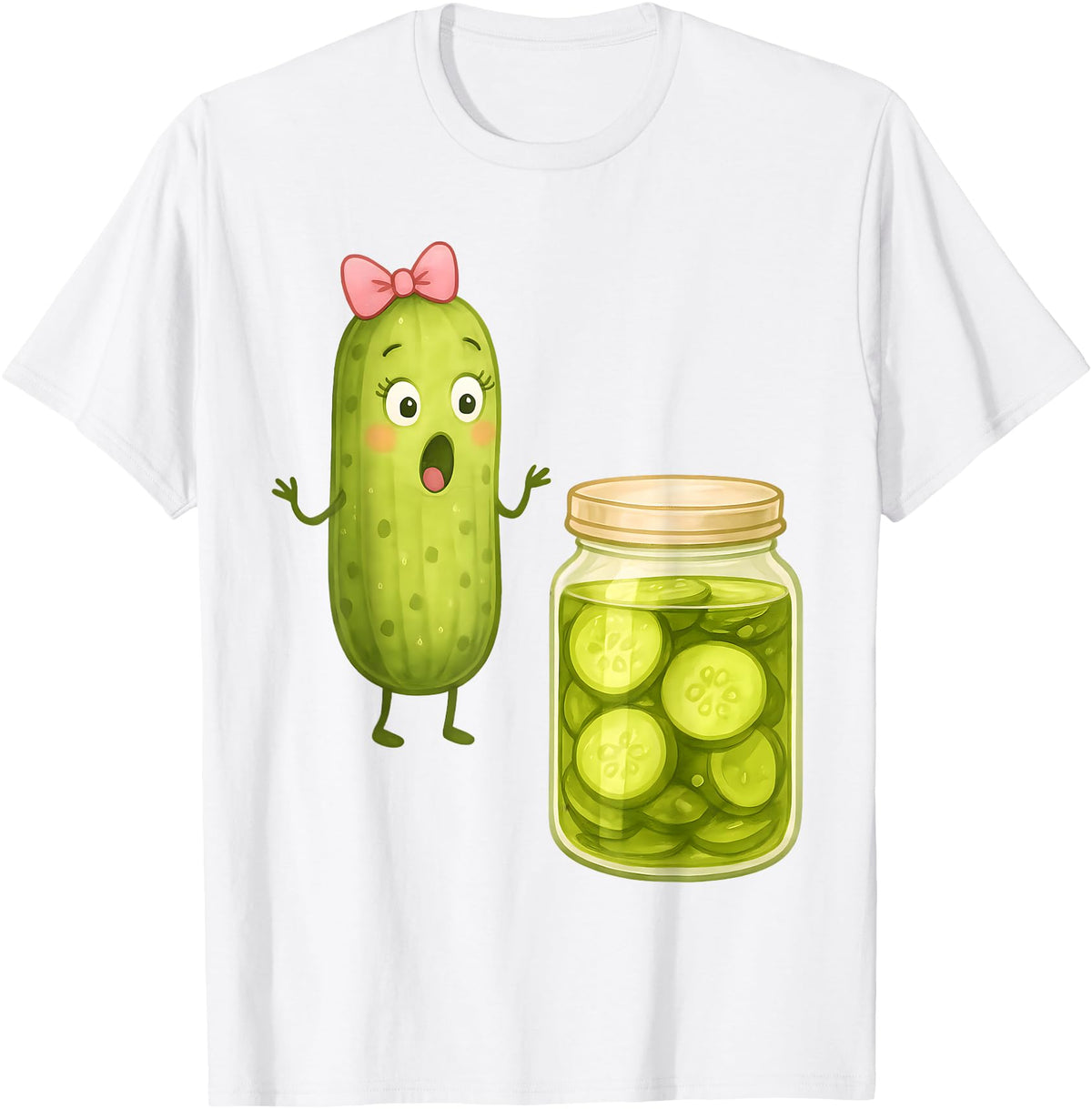 Pickle Surprise Cucumber And Jar T-Shirt - Fun Novelty Design Men Women - T-Shirt, Sweatshirt, Hoodie