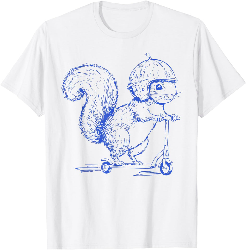 Squirrel Ridding Scooter Distressed Sweatshirt - Novelty Apparel Unisex - T-Shirt, Sweatshirt, Hoodie