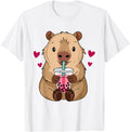 Authentic Capybara Kawaii Anime Drinking Hoodie - Minimalist Print Unisex - T-Shirt, Sweatshirt, Hoodie