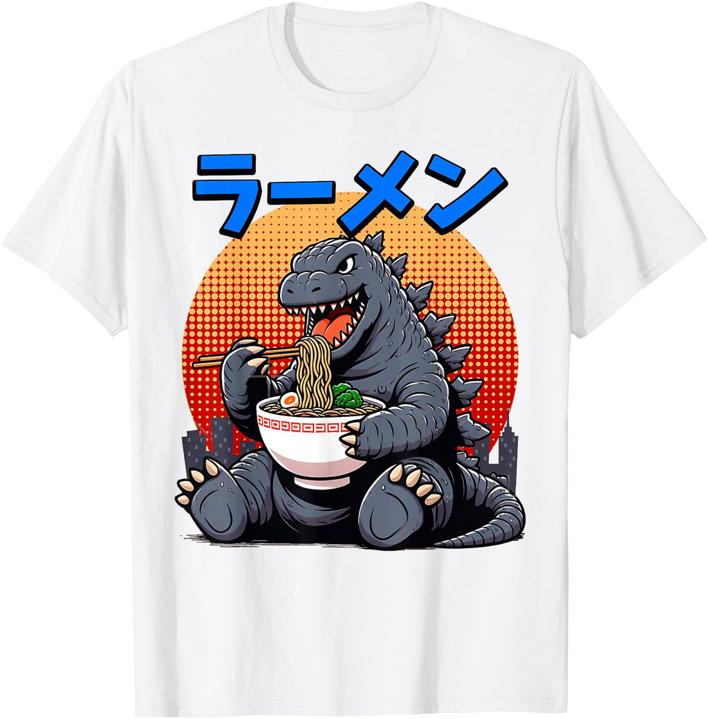 Exclusive Kaiju Eating Ramen Japanese Hoodie - Streetwear Style Unisex - T-Shirt, Sweatshirt, Hoodie