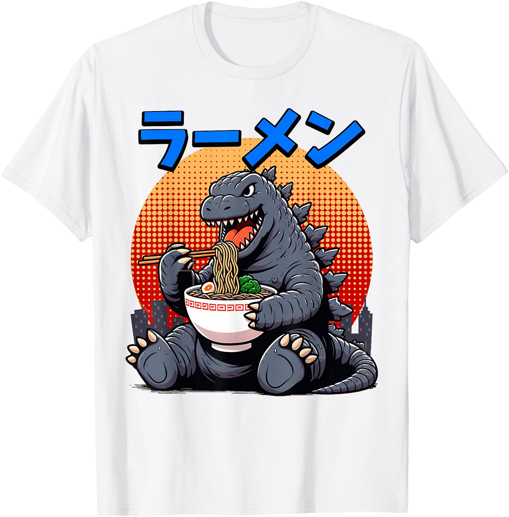 Exclusive Kaiju Eating Ramen Japanese Hoodie - Streetwear Style Unisex - T-Shirt, Sweatshirt, Hoodie