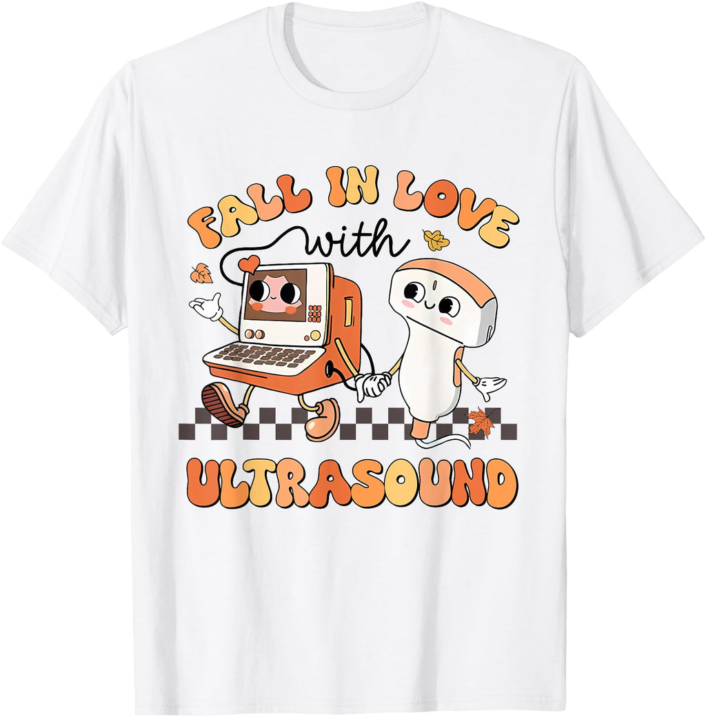Exclusive Fall Love Ultrasound Sonographer Hoodie - Graphic Print Unisex - T-Shirt, Sweatshirt, Hoodie