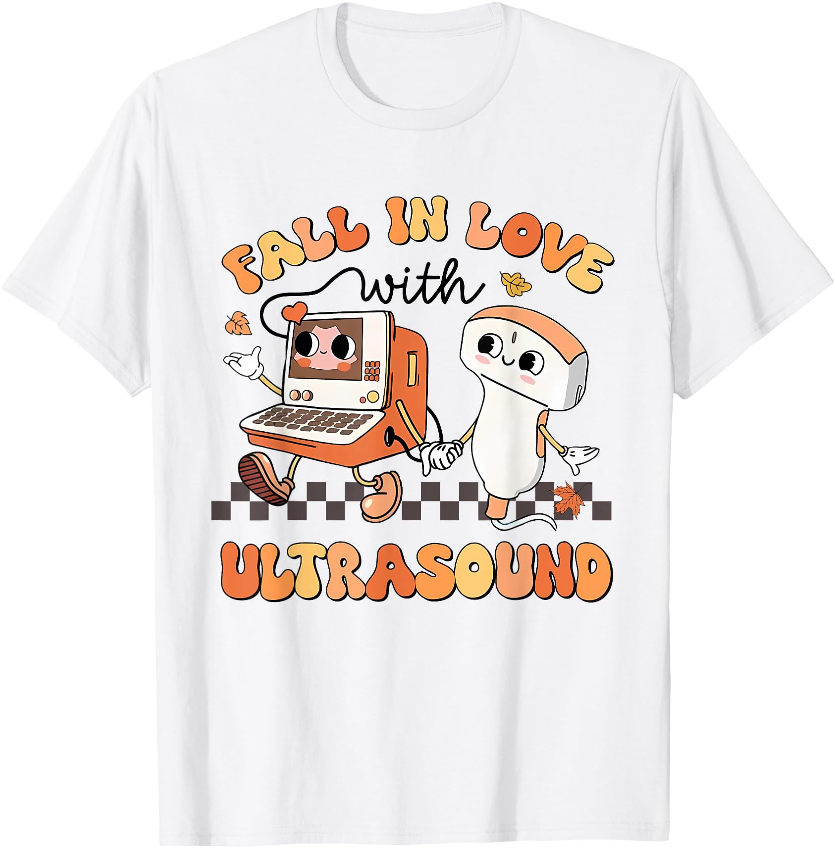 Exclusive Fall Love Ultrasound Sonographer Hoodie - Graphic Print Unisex - T-Shirt, Sweatshirt, Hoodie