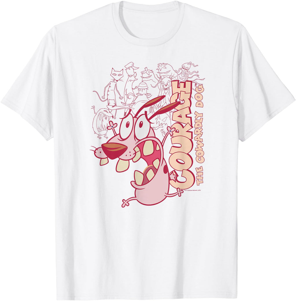 Exclusive Courage Cowardly Dog Running Hoodie - Novelty Apparel Unisex - T-Shirt, Sweatshirt, Hoodie