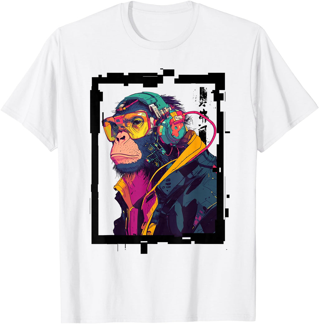 Cyberpunk Monkey Japanese Techwear Hoodie - Trendy Graphic Men Women - T-Shirt, Sweatshirt, Hoodie