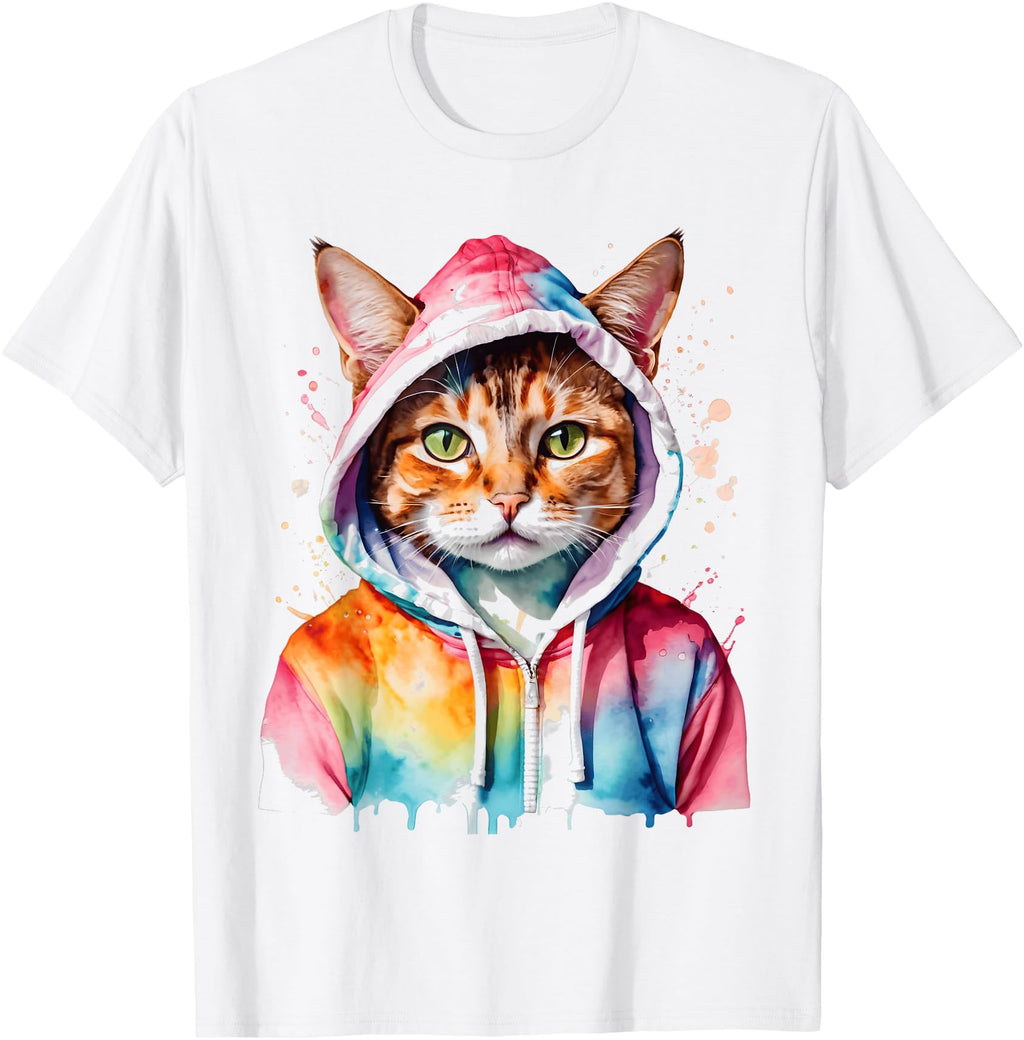 Exclusive Cat Colorful Animal Art Exclusive Hoodie - Novelty Apparel Unisex - T-Shirt, Sweatshirt, Hoodie
