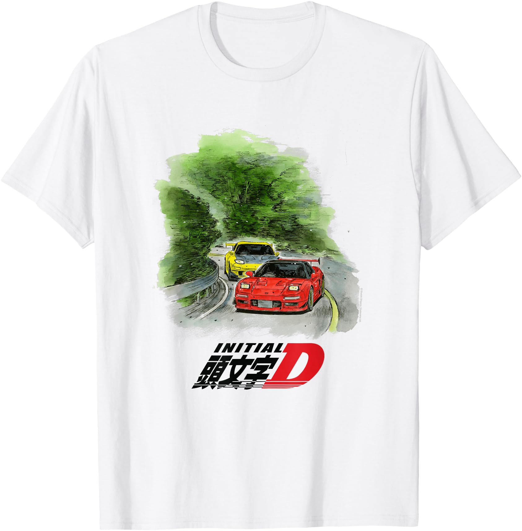 Initial D Manga Watercolor Cars Racing Hoodie - Aesthetic Graphic Unisex - T-Shirt, Sweatshirt, Hoodie