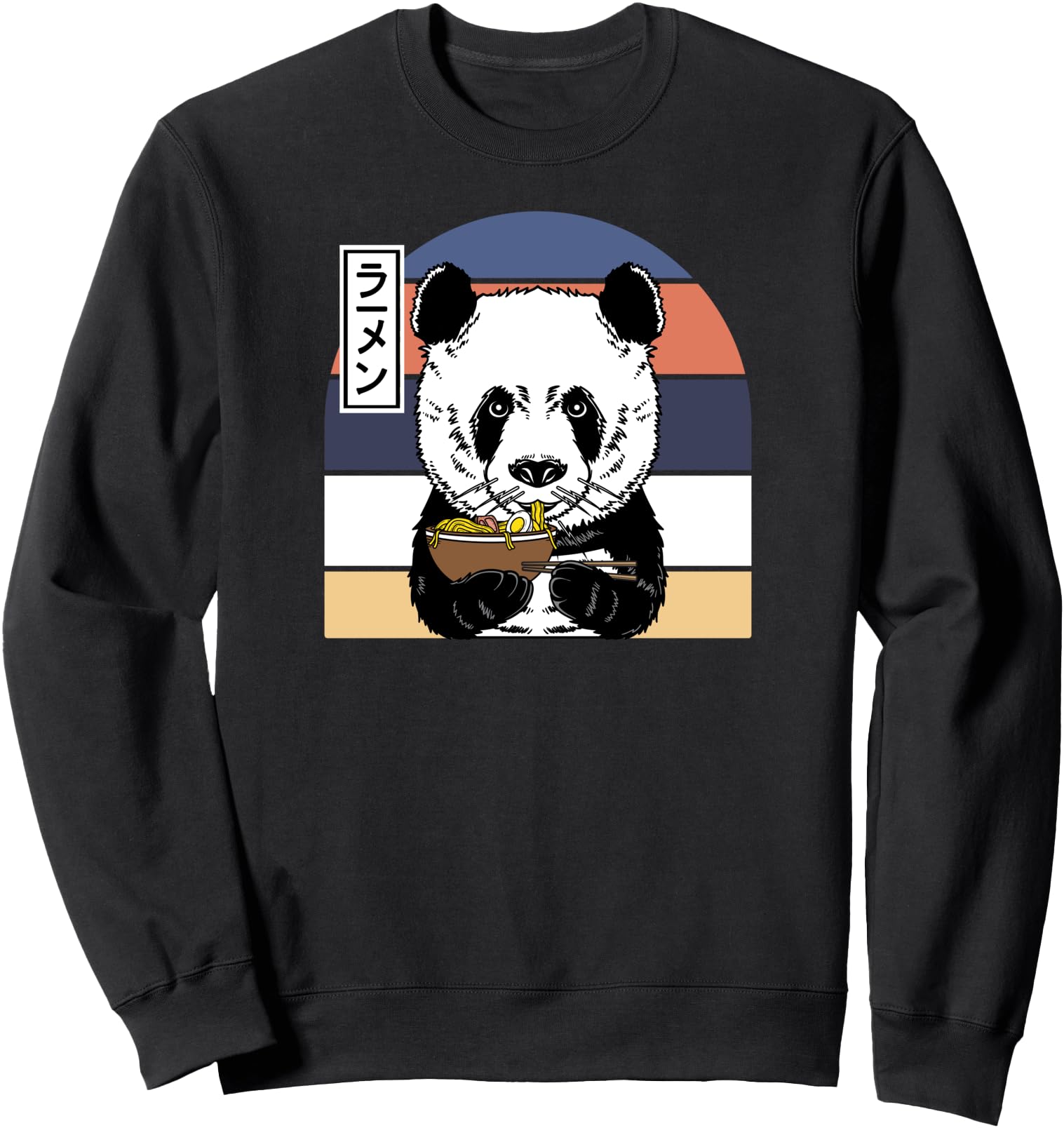 Panda Eating Ramen Noodle Soup Sweatshirt - Minimalist Print for Adults - T-Shirt, Sweatshirt, Hoodie
