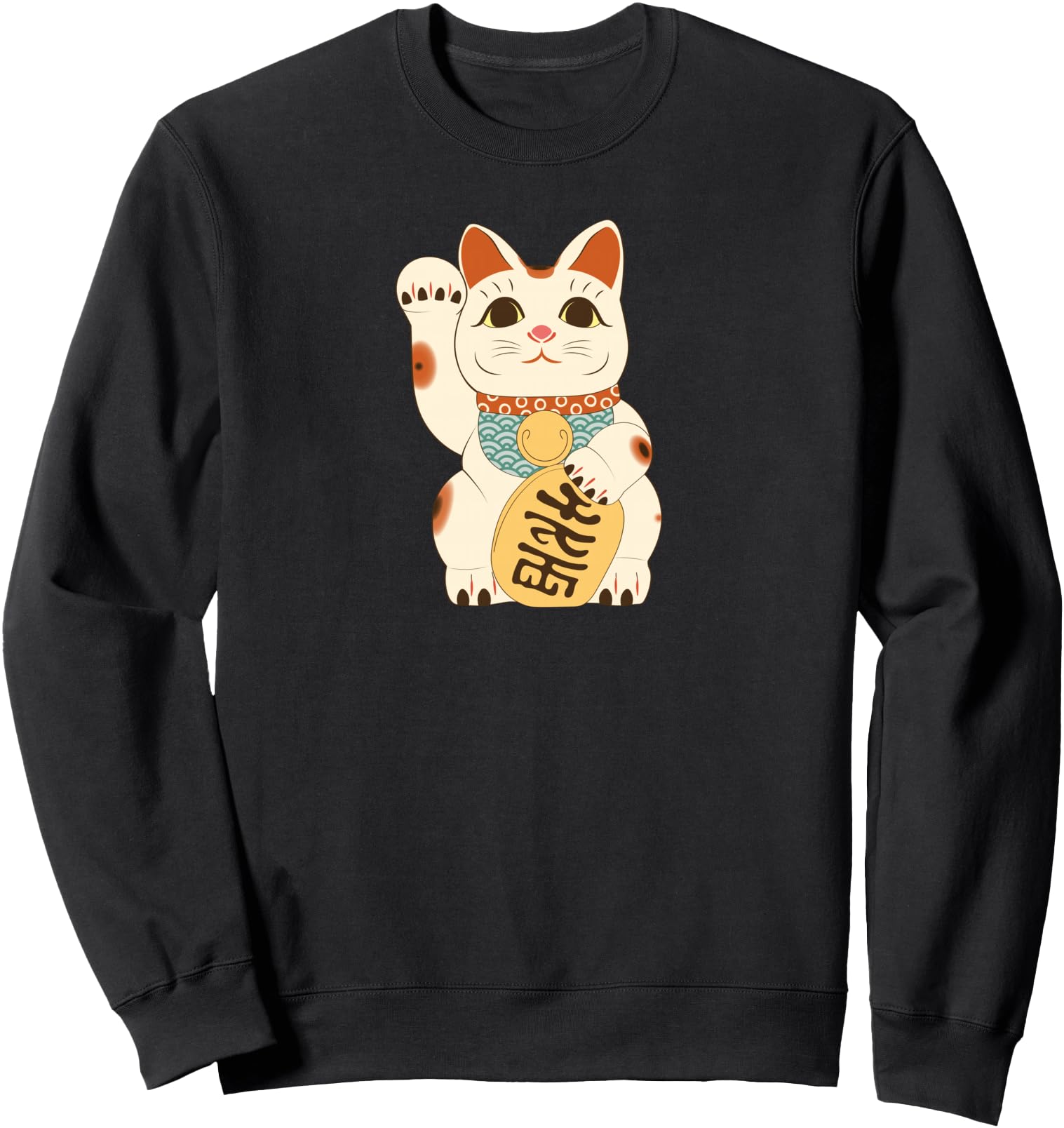 Original Japanese Lucky Cat Maneki Sweatshirt - Graphic Print Men Women - T-Shirt, Sweatshirt, Hoodie