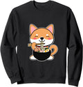 Kawaii Shiba Inu Eating Ramen Japanese Sweatshirt - Unique Graphic Unisex - T-Shirt, Sweatshirt, Hoodie