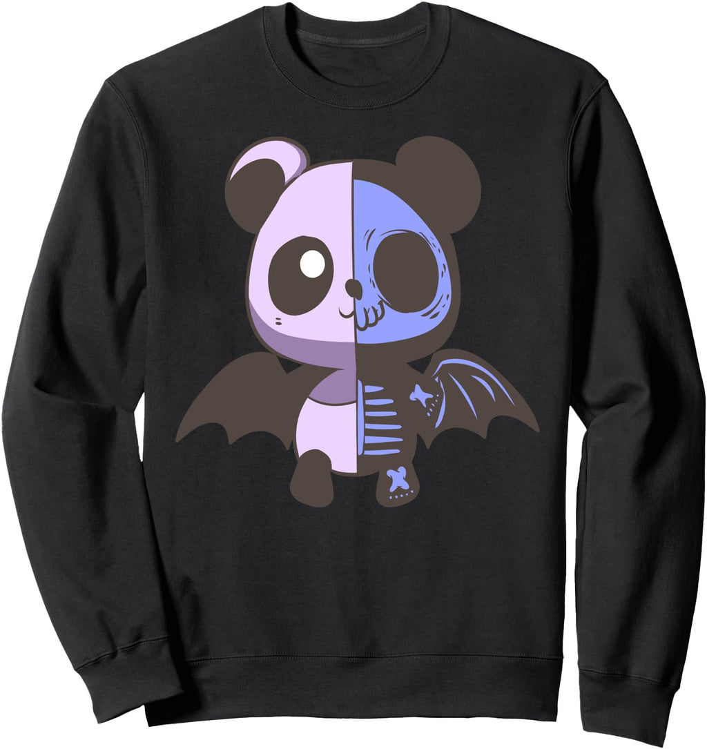 Panda Bat Skull Skeleton Pastel Goth Kawaii Hoodie - Trendy Graphic Unisex - T-Shirt, Sweatshirt, Hoodie