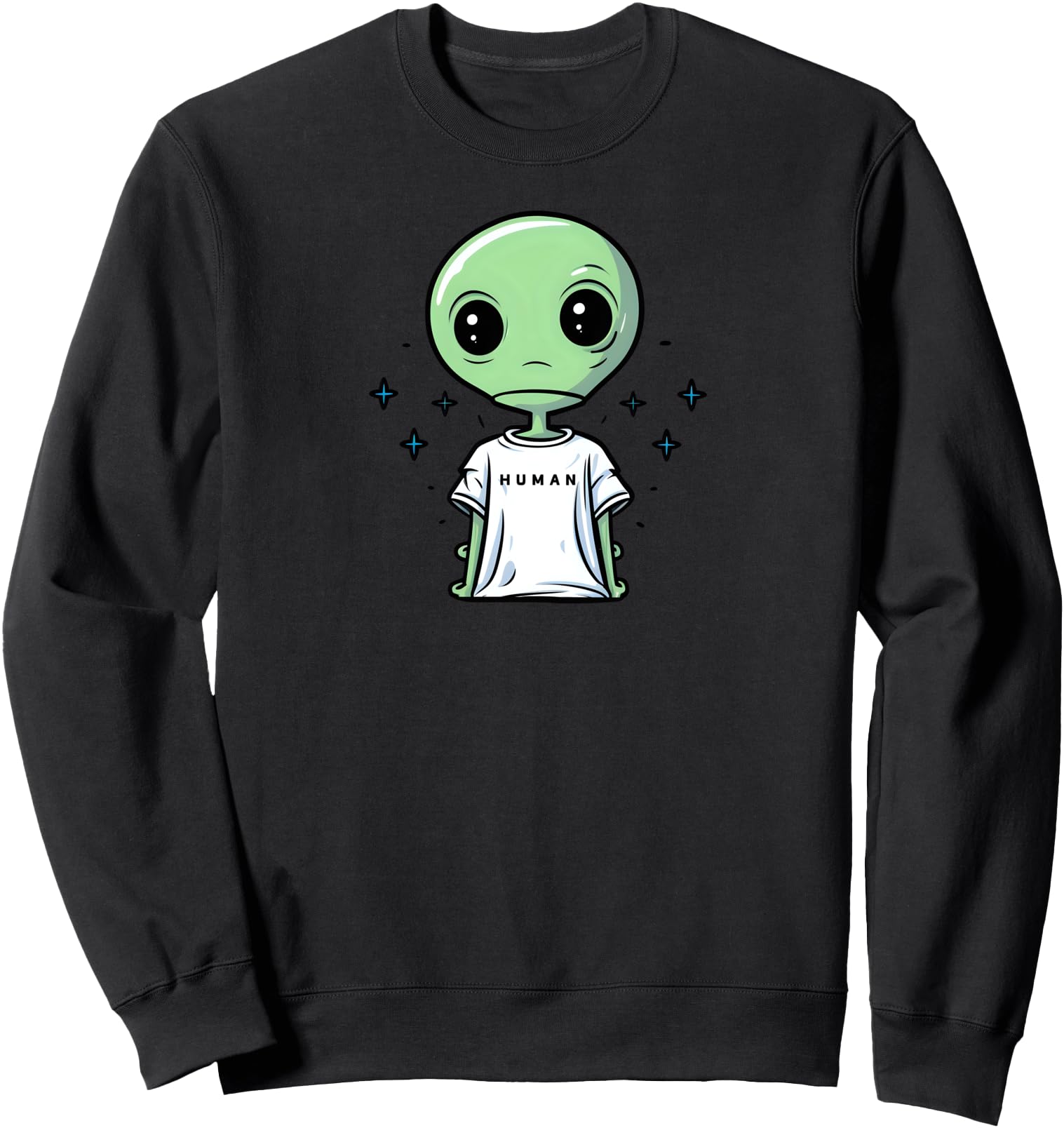 Authentic Alien Oversized Dress Alien T-Shirt - Minimalist Print Unisex - T-Shirt, Sweatshirt, Hoodie