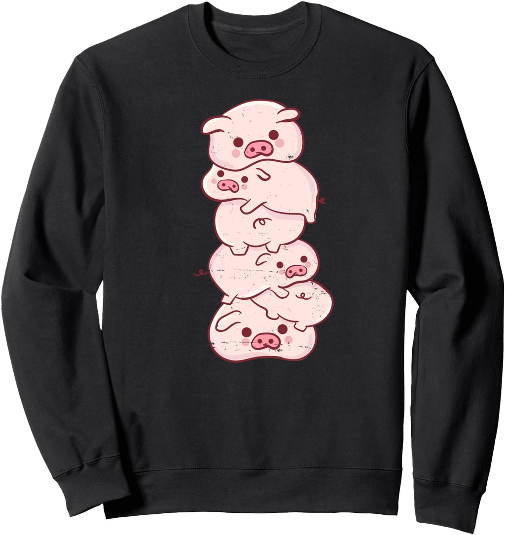 Authentic Kawaii Anime Pigs Pile Sweatshirt - Aesthetic Graphic Men Women - T-Shirt, Sweatshirt, Hoodie
