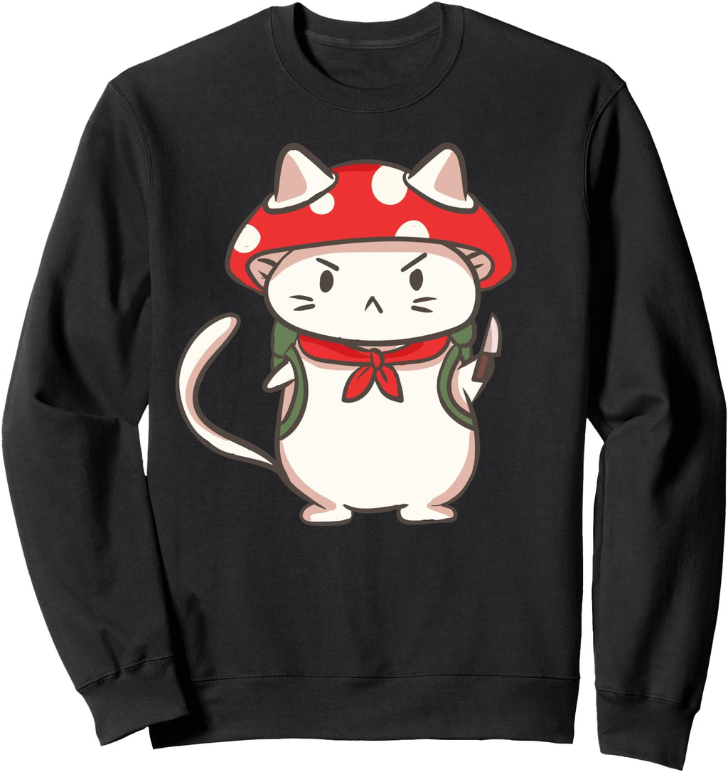 Original Mushroom Cat Kawaii Sweatshirt - Custom Art Print for Adults - T-Shirt, Sweatshirt, Hoodie