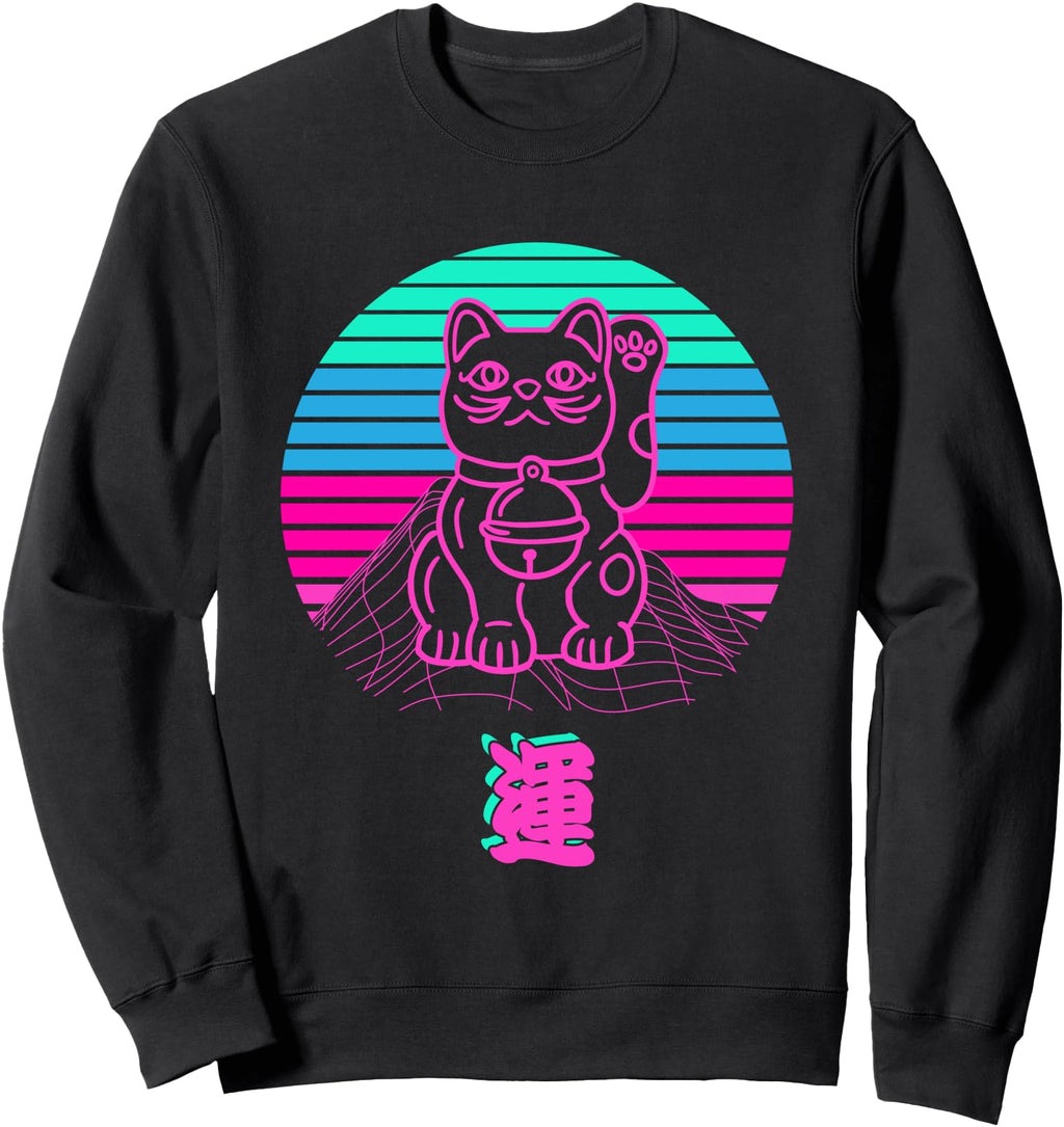 Original Maneki Neko Cat Japanese Sweatshirt - Graphic Print Unisex - T-Shirt, Sweatshirt, Hoodie