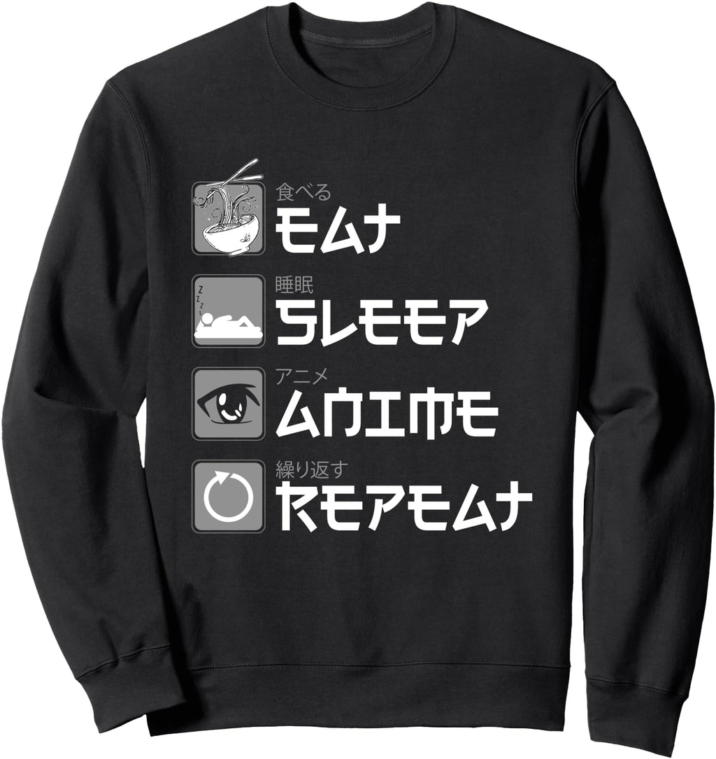 Original Eat Sleep Anime Repeat Sweatshirt - Graphic Print Men Women - T-Shirt, Sweatshirt, Hoodie