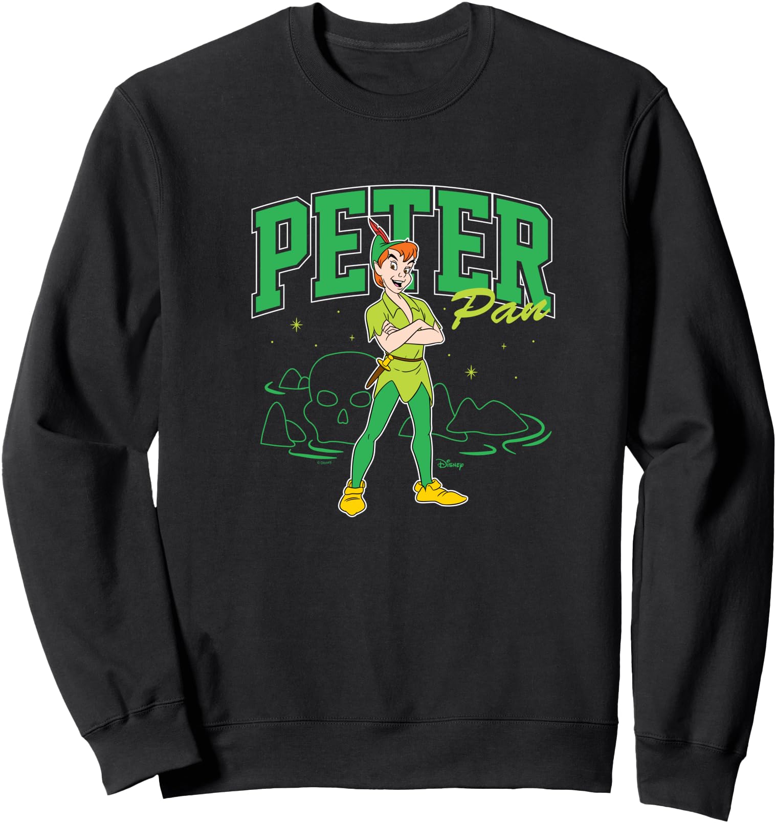Exclusive Peter Pan Collegiate Sweatshirt - Aesthetic Graphic for Adults - T-Shirt, Sweatshirt, Hoodie