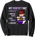 Exclusive My Day Sketch Watch Anime Eat T-Shirt - Graphic Print Unisex - T-Shirt, Sweatshirt, Hoodie