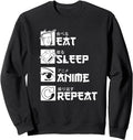 Authentic Eat Sleep Anime Repeat T-Shirt - Custom Art Print Unisex - T-Shirt, Sweatshirt, Hoodie