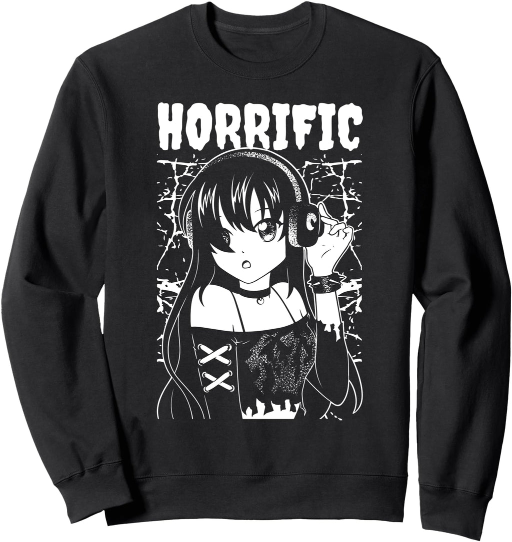 Handcrafted Japanese Sad Anime Horrific Sweatshirt - Graphic Print Unisex - T-Shirt, Sweatshirt, Hoodie