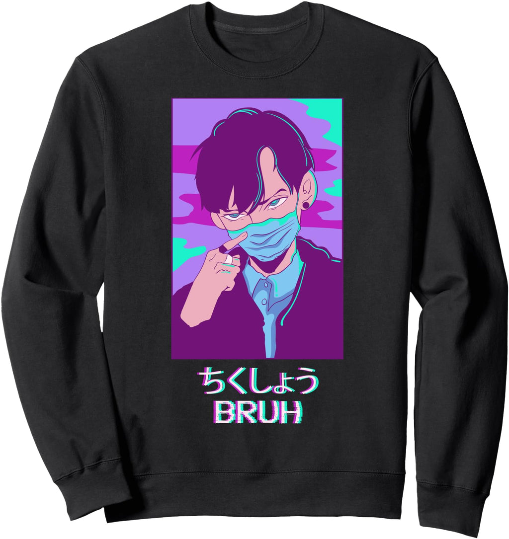 Original Anime Bruh Japanese Sweatshirt - Aesthetic Graphic for Adults - T-Shirt, Sweatshirt, Hoodie