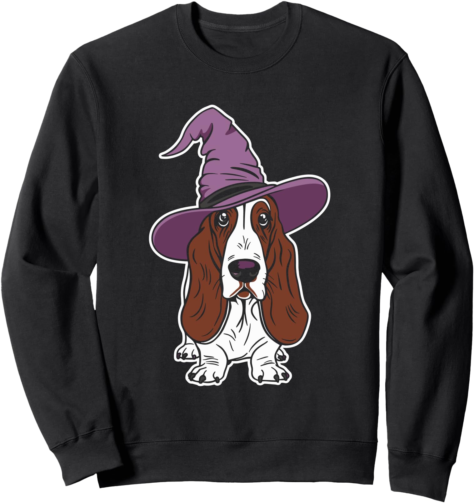 Exclusive Basset Hound Witch Dog T-Shirt - Fun Novelty Design Unisex - T-Shirt, Sweatshirt, Hoodie