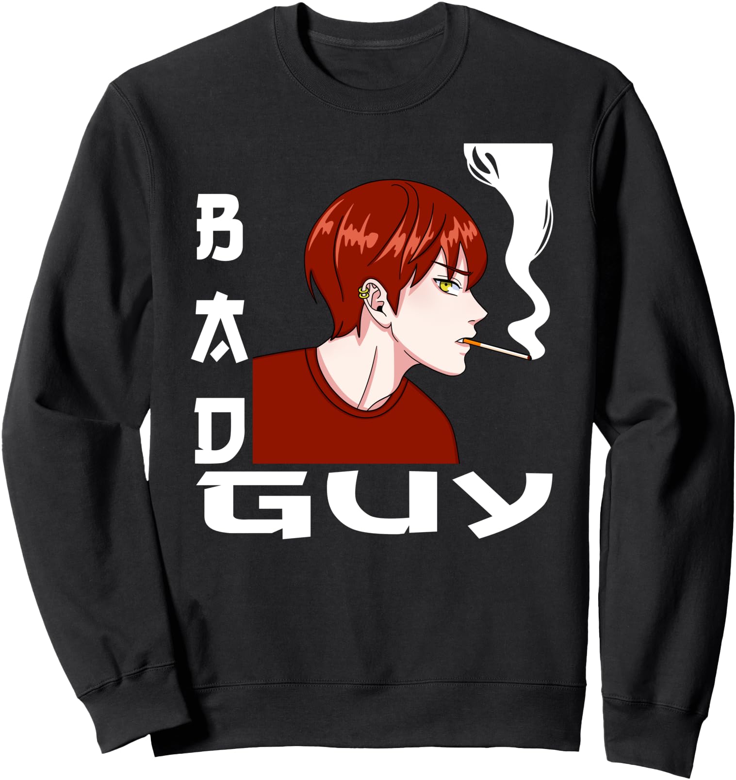 Japanese Manga Kanji Bad Guy Anime Hoodie - Trendy Graphic Men Women - T-Shirt, Sweatshirt, Hoodie