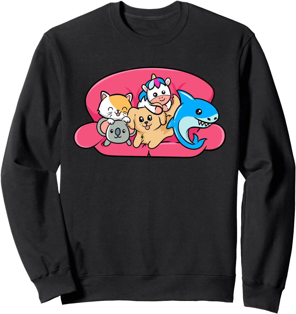 Handcrafted Kawaii Anime Animal Puppies Hoodie - Streetwear Style Unisex - T-Shirt, Sweatshirt, Hoodie