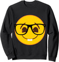 Emoji Nerd Glasses Yellow Smile Face Sweatshirt - Trendy Graphic Unisex - T-Shirt, Sweatshirt, Hoodie