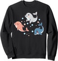 Handcrafted Kawaii Anime Dolphins Sweatshirt - Graphic Print for Adults - T-Shirt, Sweatshirt, Hoodie