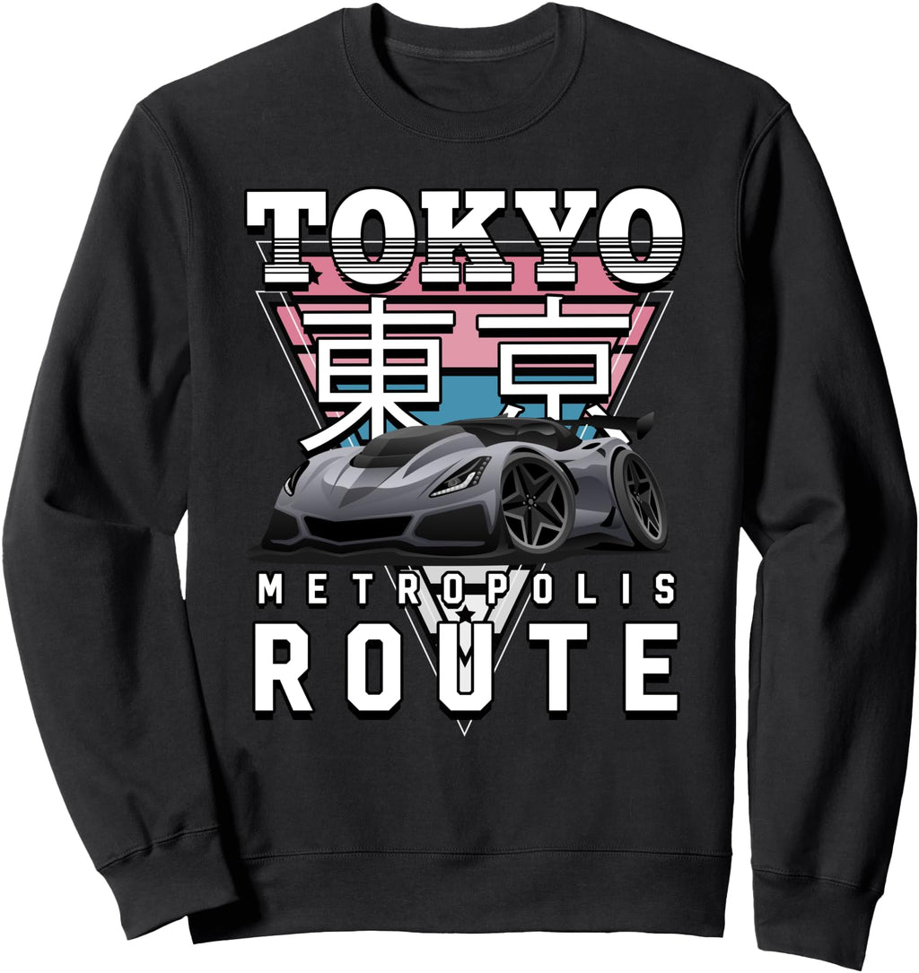 Tokyo Metropolis Route Drag Racing Hoodie - Fun Novelty Design Men Women - T-Shirt, Sweatshirt, Hoodie